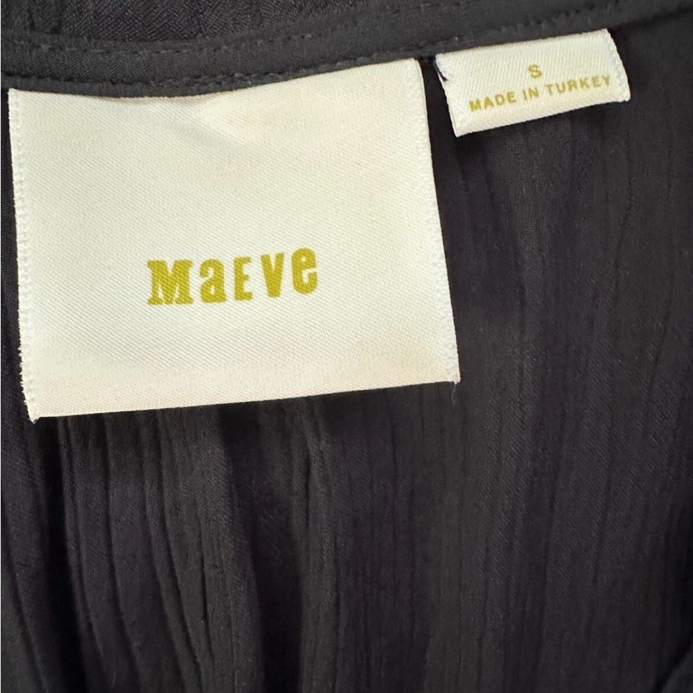 Anthropologie Maeve "La Habana" Black Ruffled V-Neck Dress Size Small​ - Picture 9 of 10